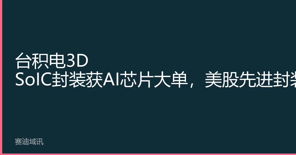 TSMC 3D SoIC packaging lands major AI chip orders, US advanced packaging concept stocks rally